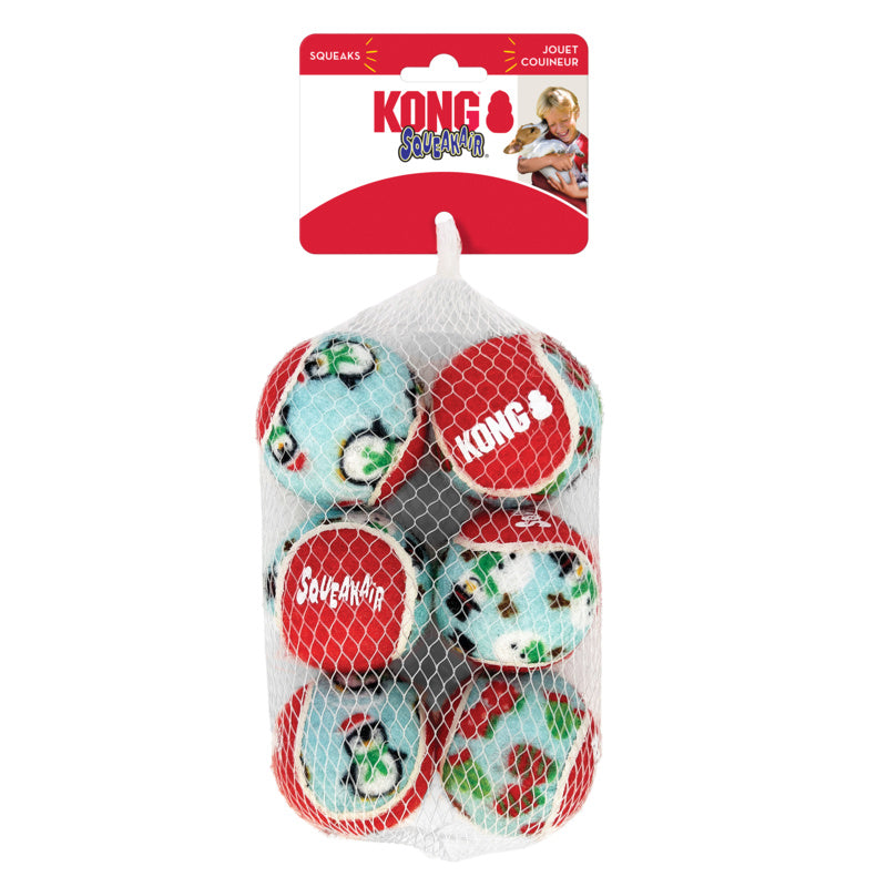 Kong Holiday Squeakair Balls 6Pk Med