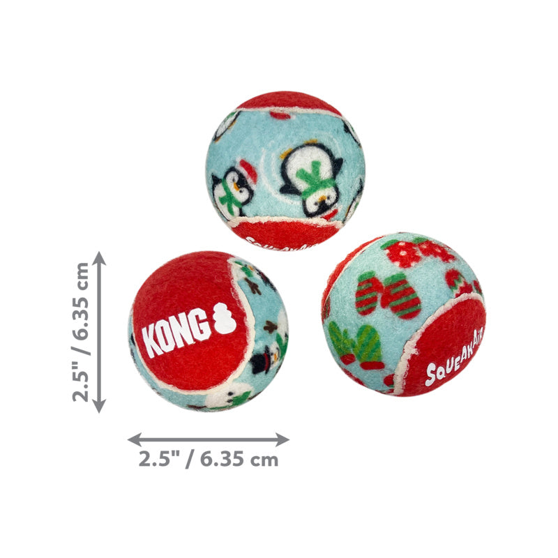 Kong Holiday Squeakair Balls 6Pk Med