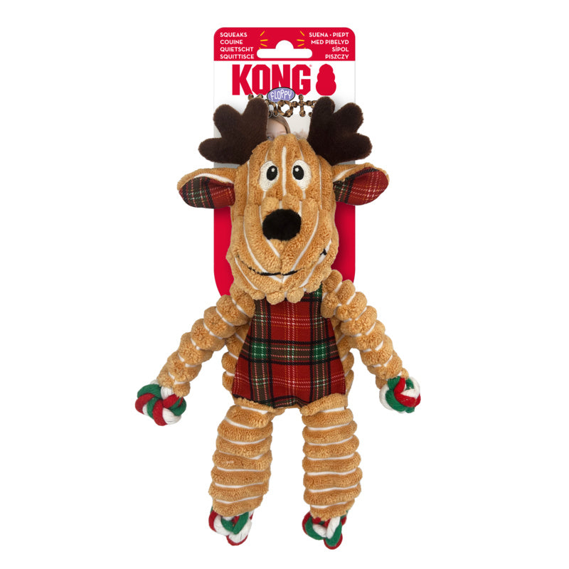 Kong Holiday Floppy Knots Reindeer Sml/Med