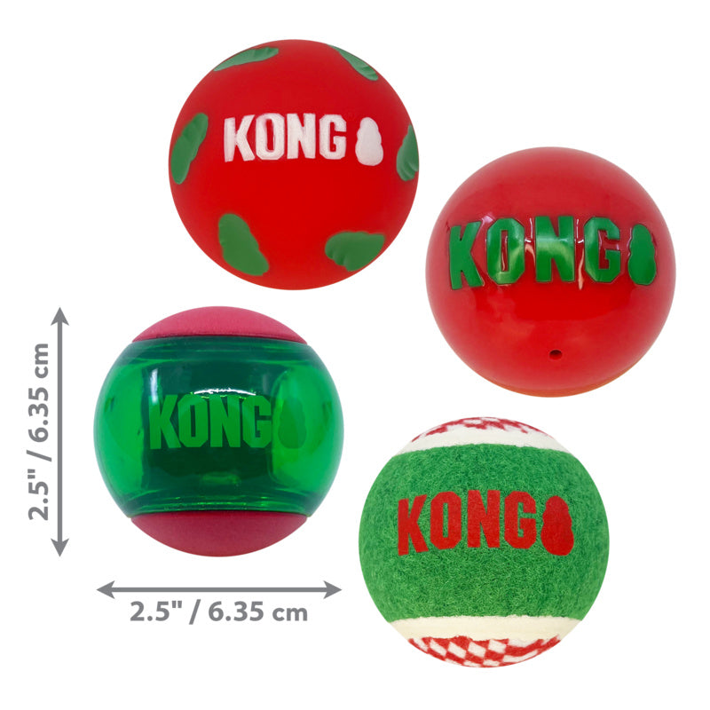 Kong Holiday Occasions Balls 4Pk Med