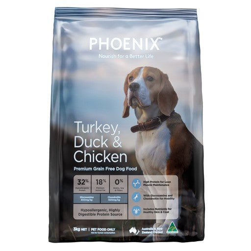 Phoenix Adult Turkey, Duck & Chicken Grain Free Dog Food