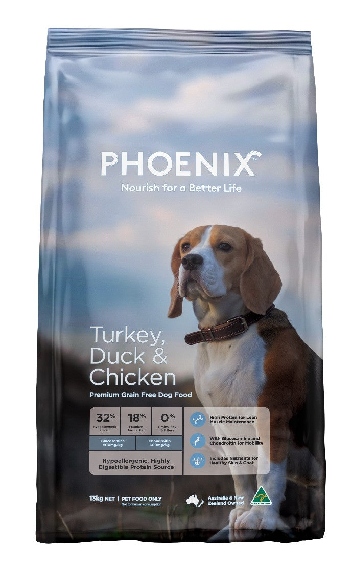 Phoenix Adult Turkey, Duck & Chicken Grain Free Dog Food