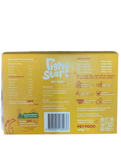 The Right Start Petfood Turkey For Dogs 500G