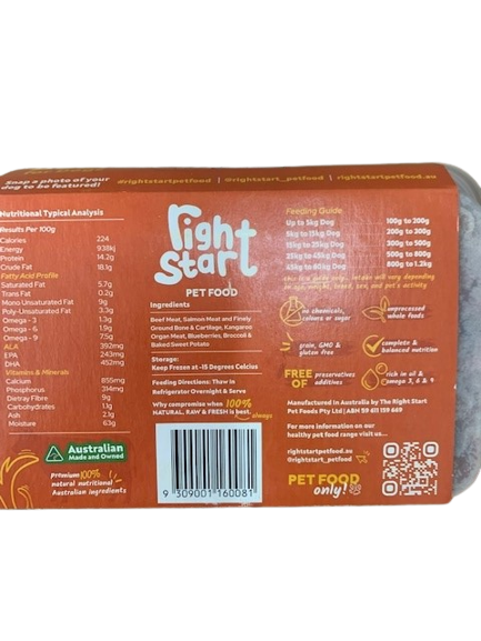 The Right Start Petfood Beef For Dogs 500G