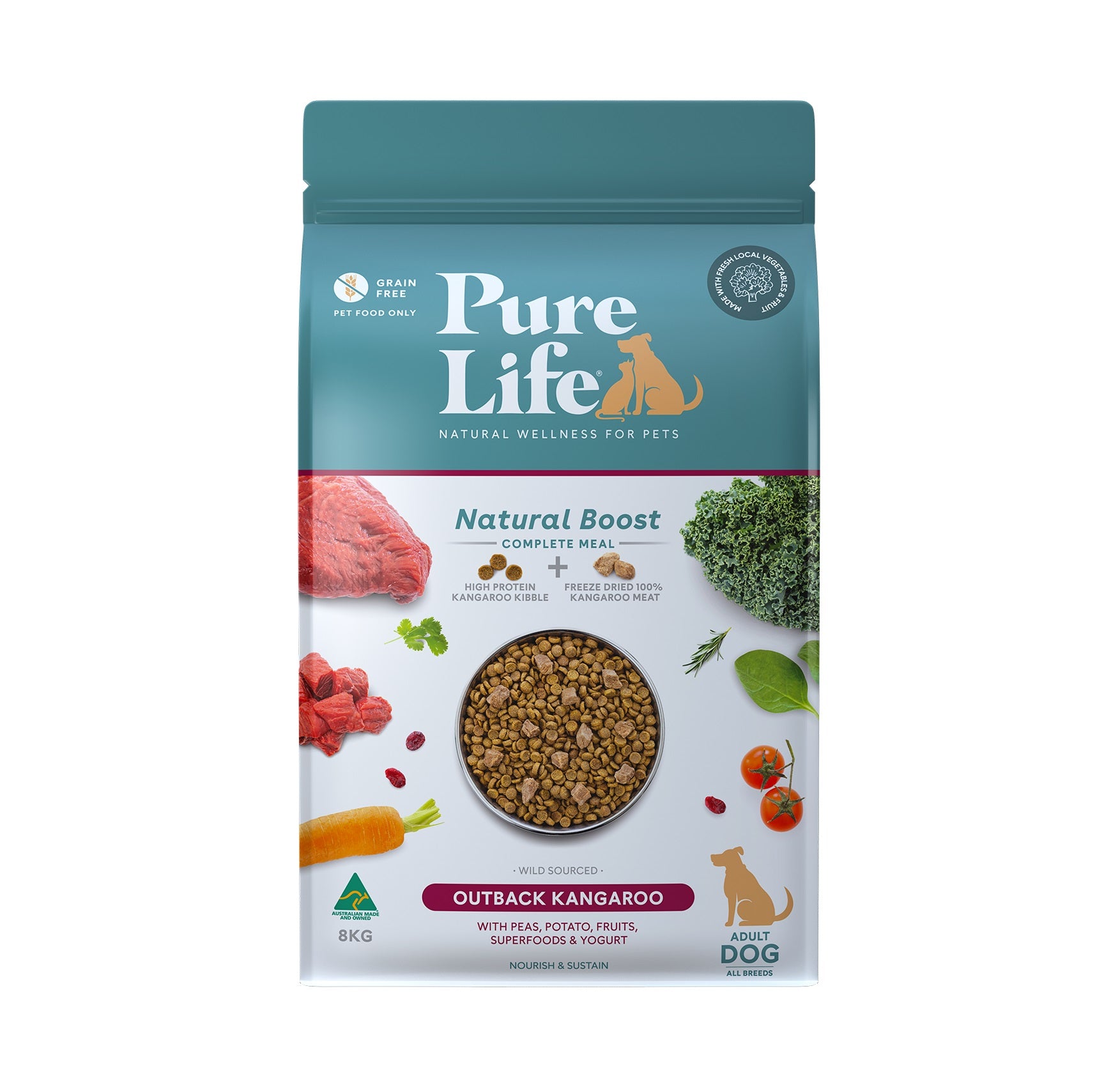 Pure Life Outback Kangaroo for Adult Dogs [Sz:8kg]