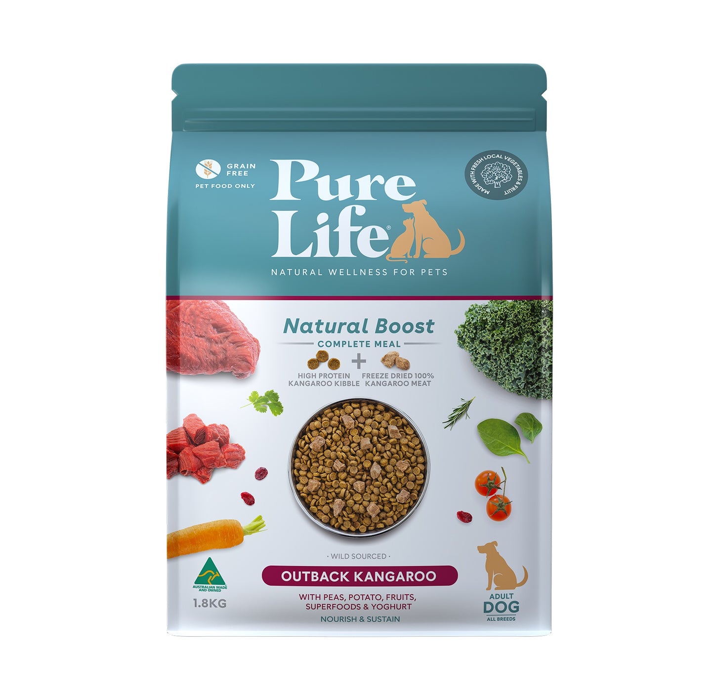 Pure Life Outback Kangaroo for Adult Dogs [Sz:1.8kg]