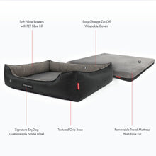 Ezy Dog 2In1 Ortho Smart Bed Xl Charcoal/Black