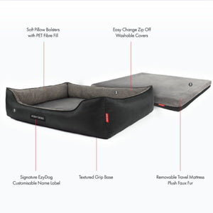 Ezy Dog 2In1 Ortho Smart Bed Xl Charcoal/Black