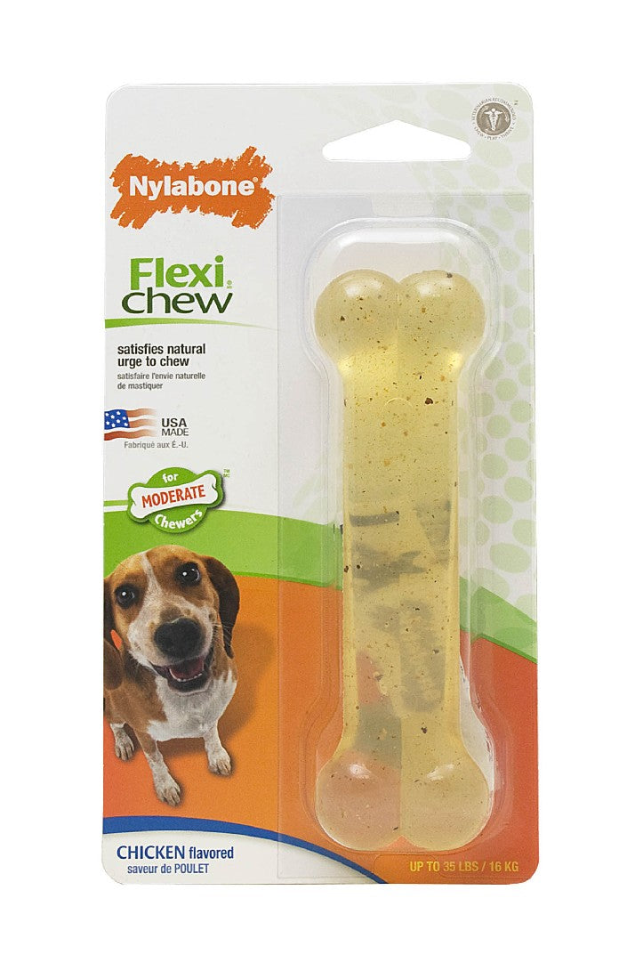 Nylabone FlexiChew Chicken Bone on Card - Wolf