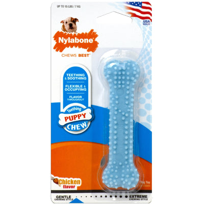 Nylabone Puppy Bone Chicken - Petite Blue