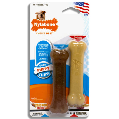 Nylabone Variety Puppy Twin Pack - Petite