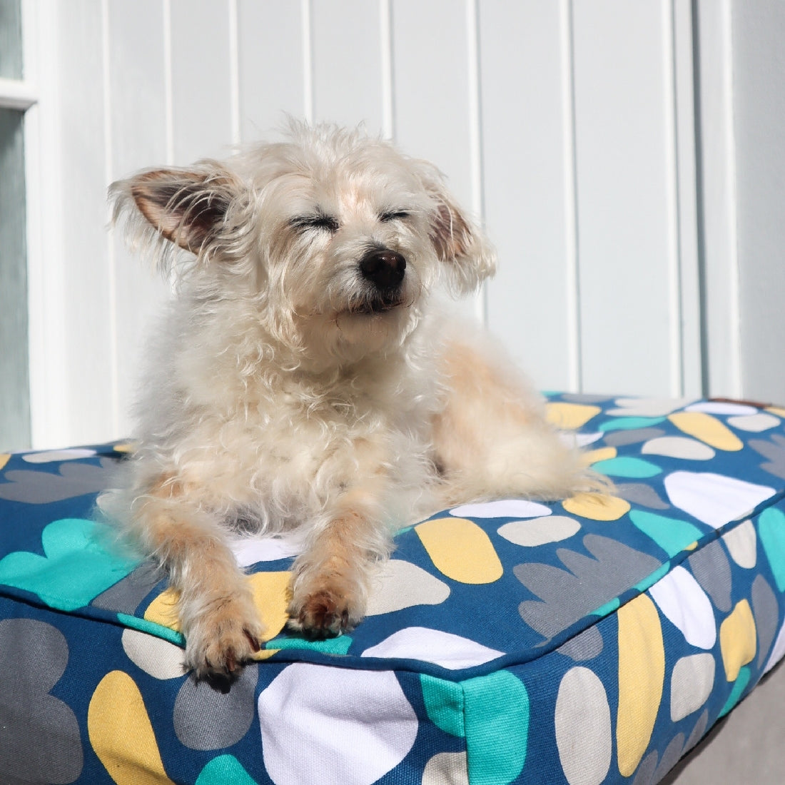 Outback Tails Bed - Puli Puli Blue Rectangle - Medium