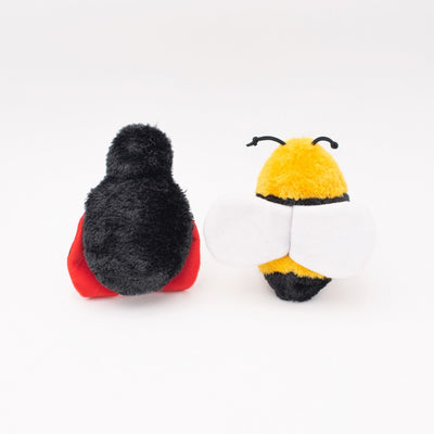 Zippy Paws Crinkle Bee and Ladybug Crinkle Squeaker Dog Toys Duo Pack