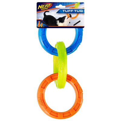 Nerf - TPR 3 Ring Tug - Blue,Green,Orange 29cm