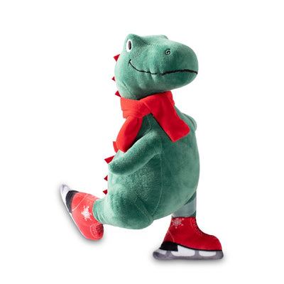 Ice Skating T-Rex Plush Dog Toy