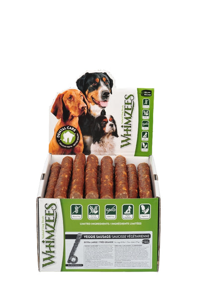 Box Of 30 Whimzee Veggie Sausage Xtra Large