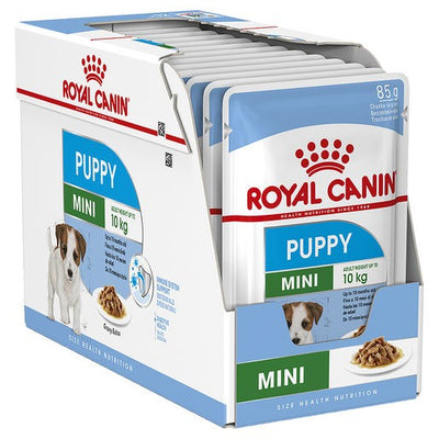 Pack of 12 Royal Canin Dog Mini Puppy 85g Pouches