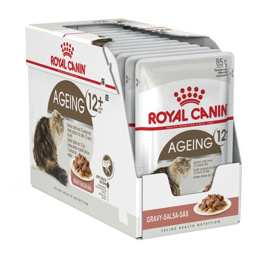 Pack of 12 Royal Canin Cat Ageing 12+ Gravy 85g Pouches