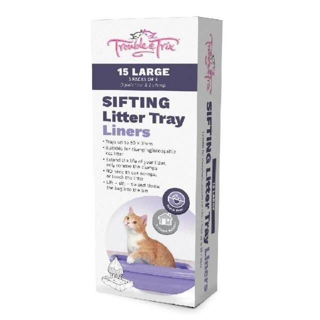 Trouble & Trix Easy Clean Sifting Litter Liner 15 Pack