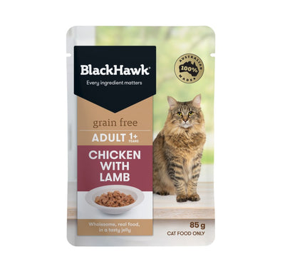 Black Hawk Feline Lamb 85G Pouch