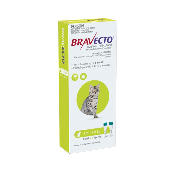 Bravecto Cat Spot On 1.2-2.8Kg 2Pk