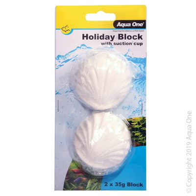 Aqua One Block Holiday Fish Food with suction Cup 2 X 35G