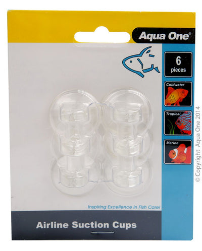 Aqua One Suction Cups Airline 6Pk