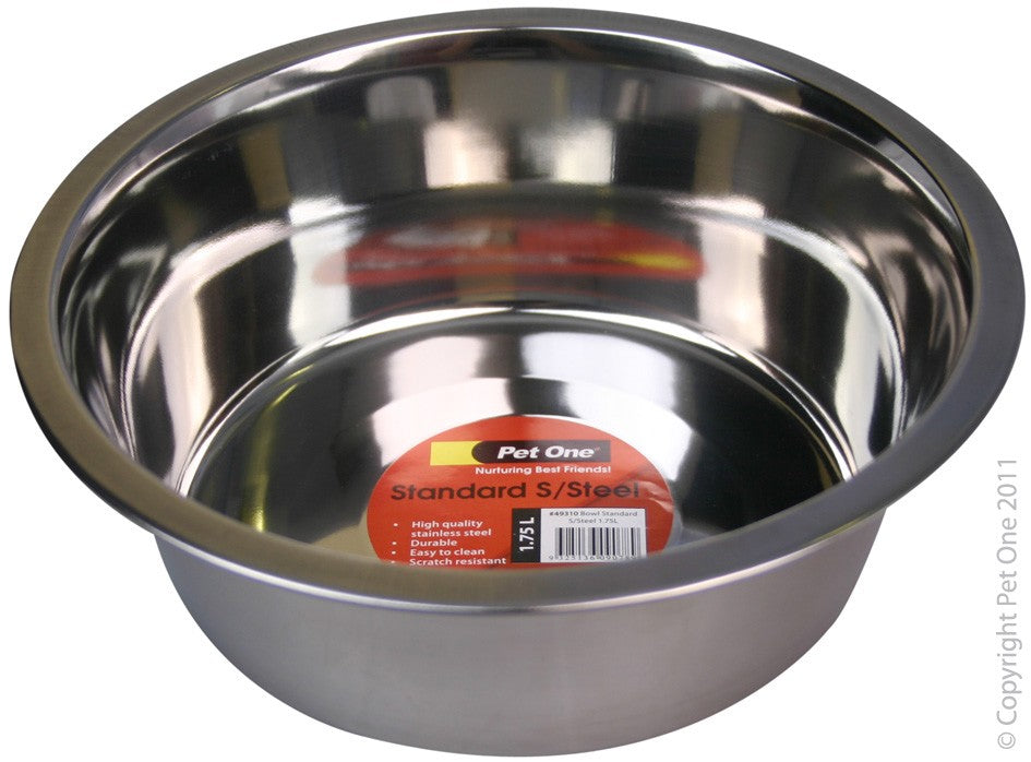 Pet One Bowl StandardStainless Steel 1.75 Ltr