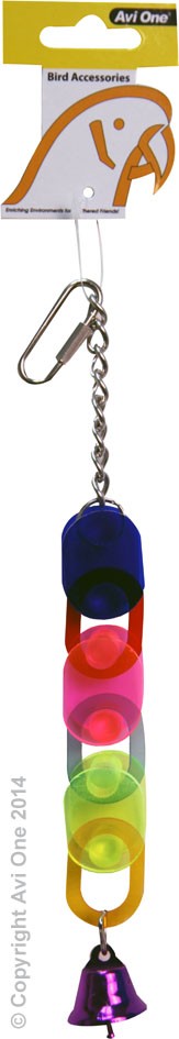 Avi One Bird Toy Acrylic 3 Chains W Bell