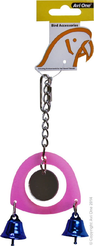 Avi One Bird Toy Acrylic Mirror W 2 Bells