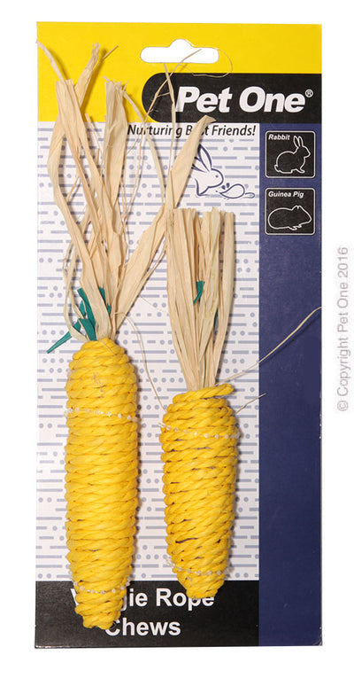 Pet One Veggie Rope Chew Twin Pack Corn