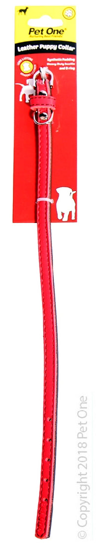 Pet One Collar Leather Red