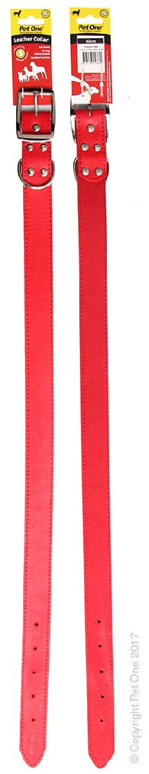 Pet One Collar Leather Red