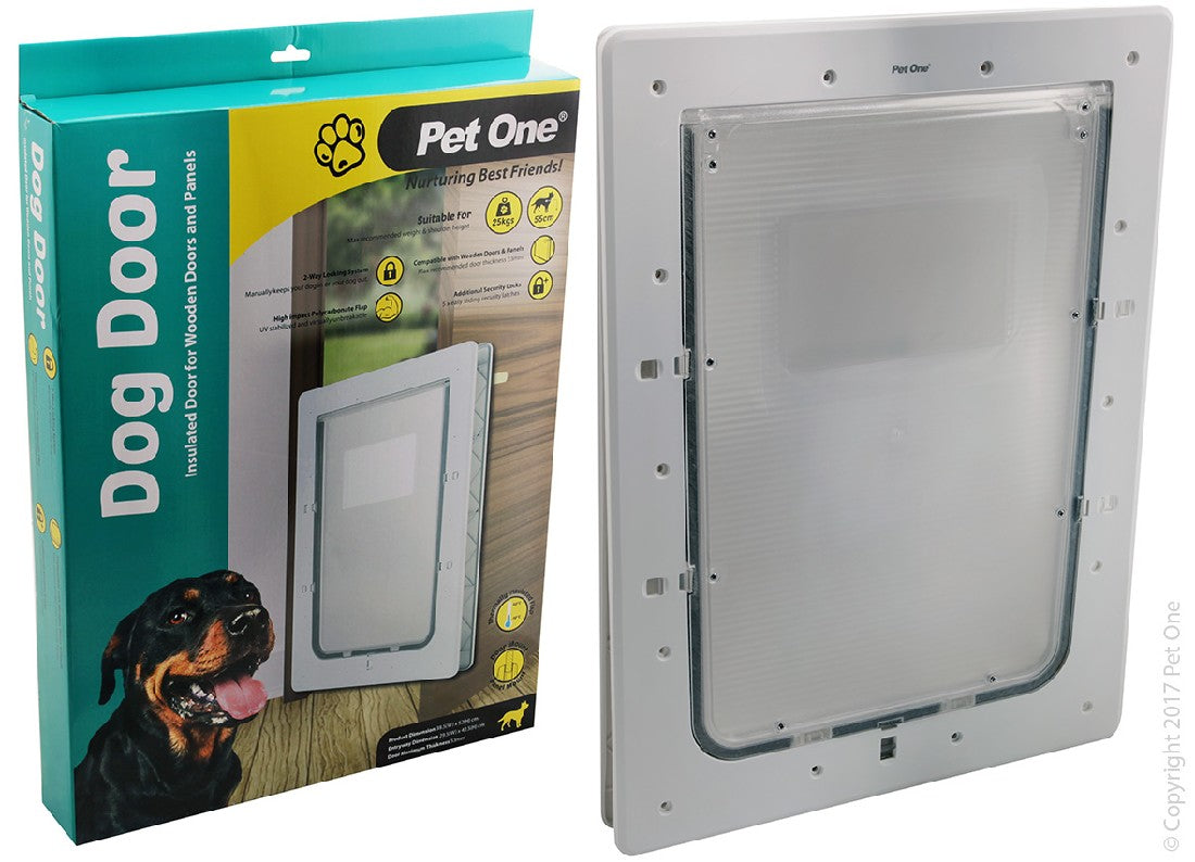 Pet One Dog Door for timber doors  dogs up to 25kg large