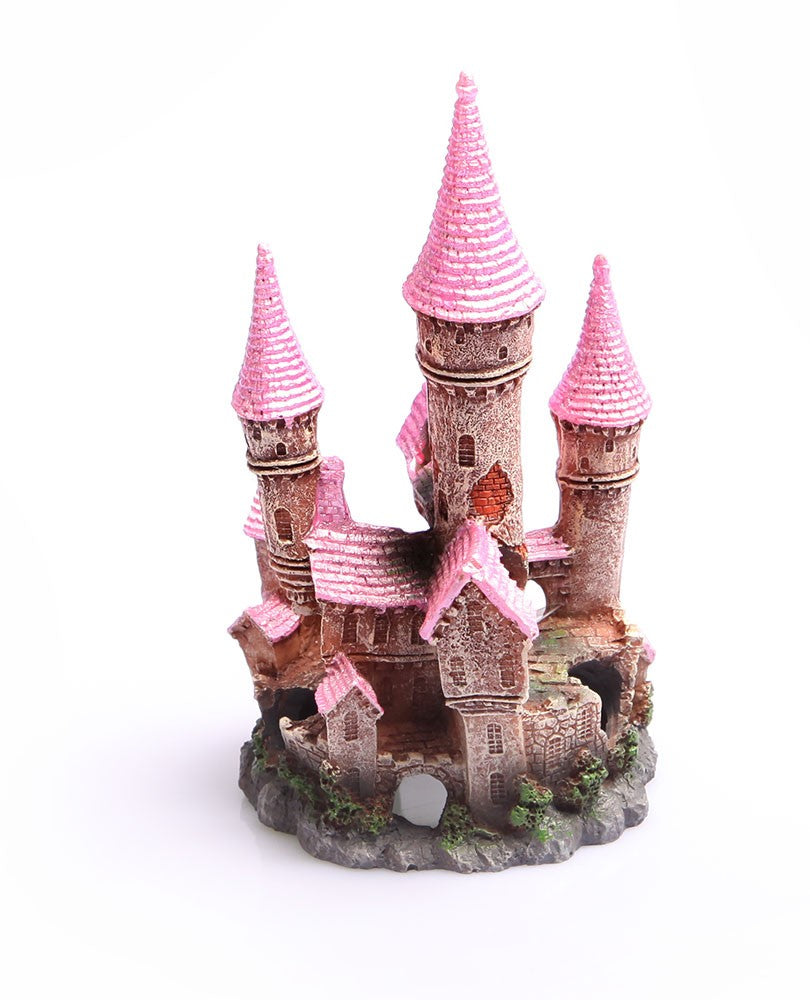 Aqua One Ornament Ruined Castle Large 12cm x 11cm x 21cm (pink)