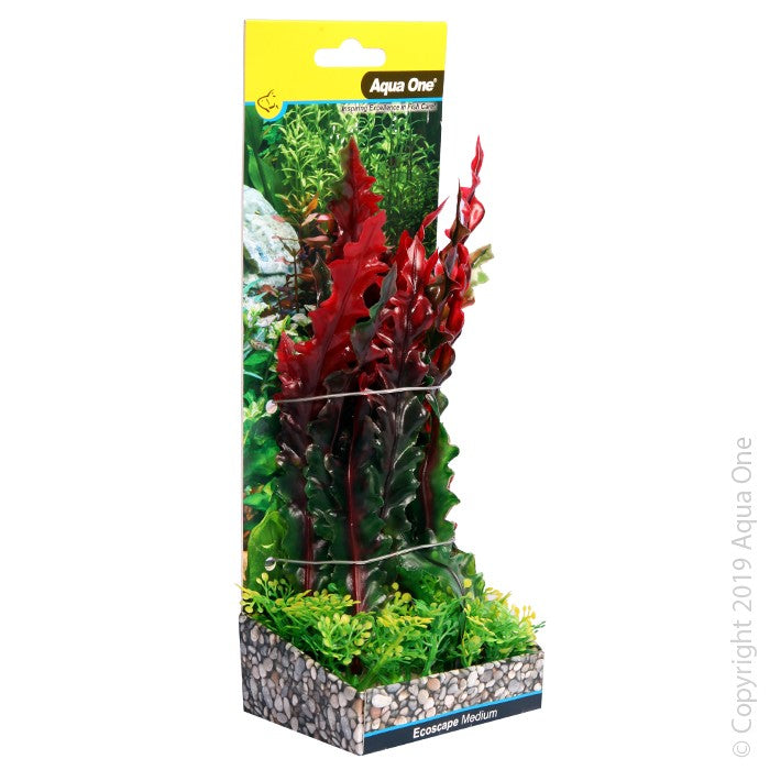 Aqua One Ecoscape Medium Ruffled Lace Plant Red