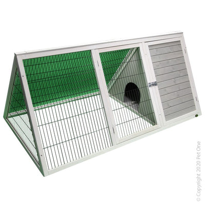 Pet One Hutch & Run Wooden Triangular 183 X 94 X 80 Cm *Available for in store pick or local delivery only