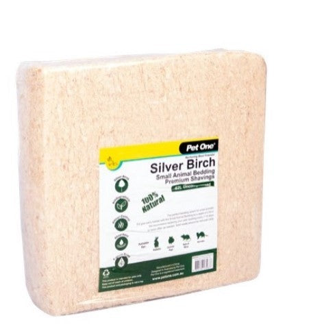 Pet One Small Animal Bedding Silver Birch Shavings 4kg/62L