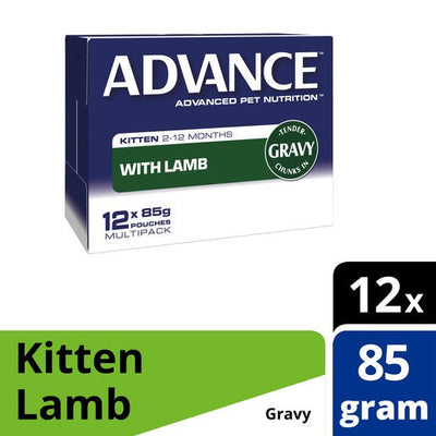 Pack of 12 Advance Kitten Lamb 85gm