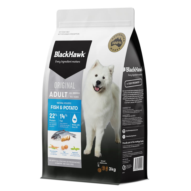 Black hawk fish and potato dog food outlet 20kg