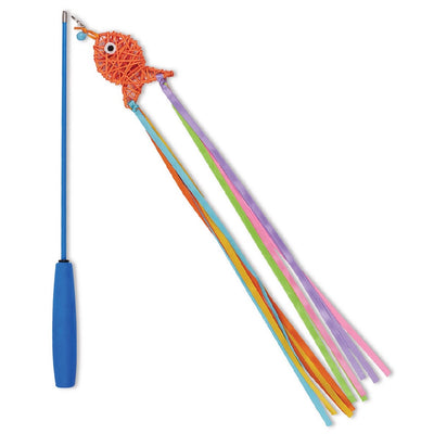 Kazoo Cat Toy Streamer Fish Wand