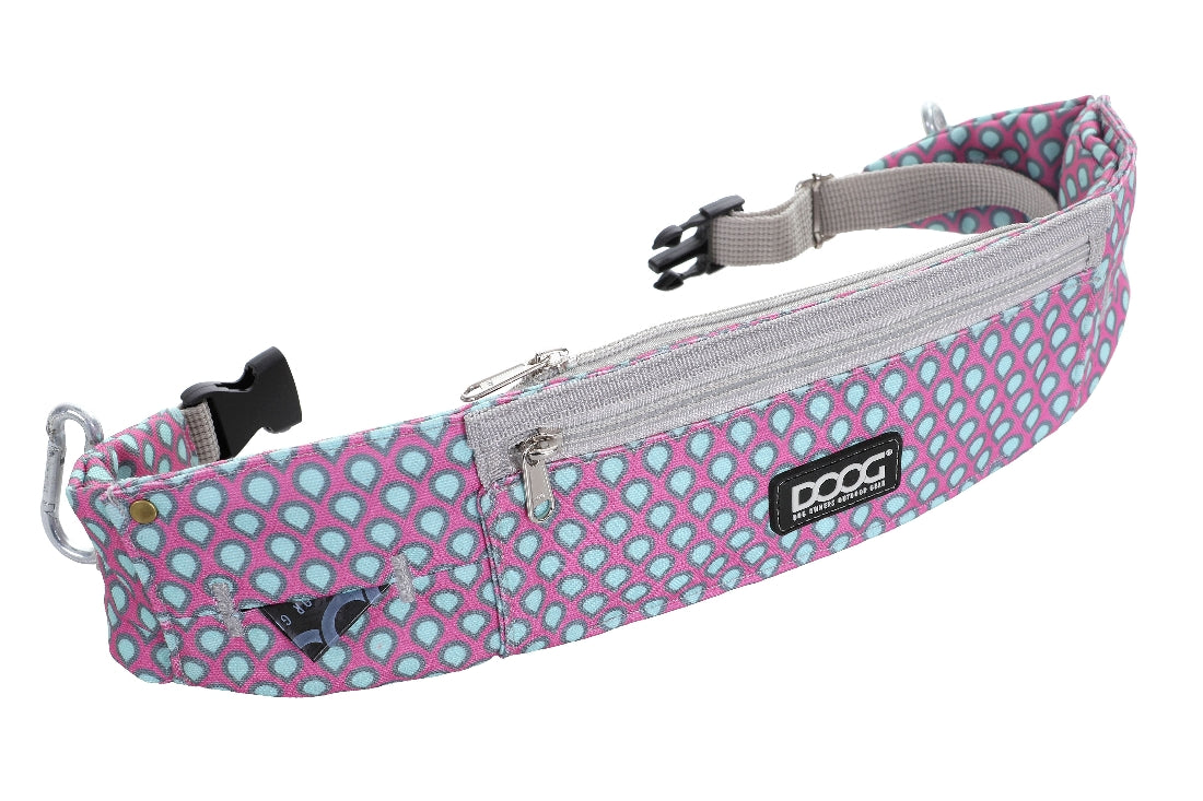 Doog Walkie Belt - Luna - Pink With Grey Droplets(Canvas)