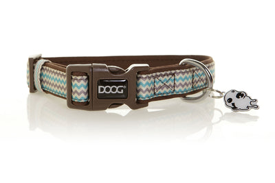 Doog Benji Collar Brown Zig Zag