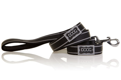 Doog Lassie Lead Black Reflective Stripe