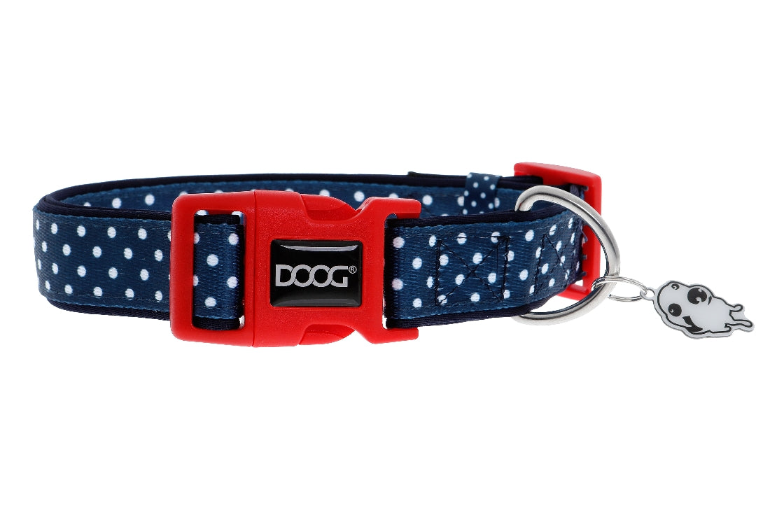 Doog Stella Collar Navy With White Spots Collar