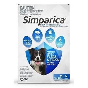 Simparica 40mg 10.1 - 20kg (Blue) 6 Pack