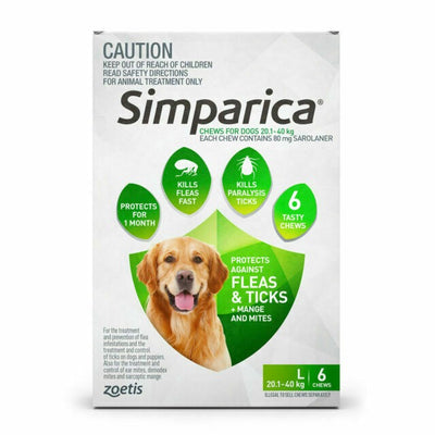 Simparica 80mg 20.1 - 40kg (Green) 6 Pack