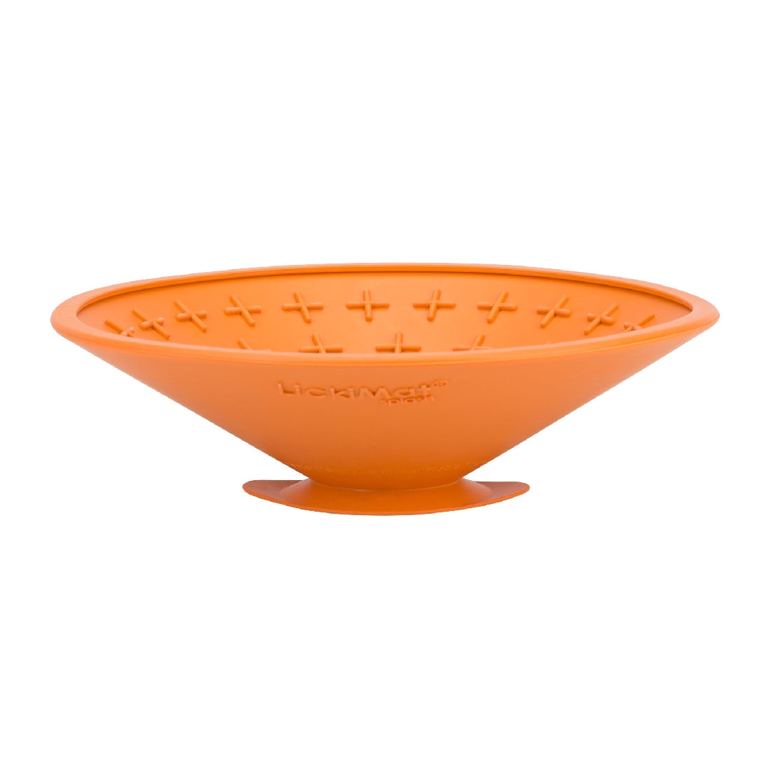 LickiMat Splash Wall & Floor Suction Slow Feeder Dog Bowl - Orange