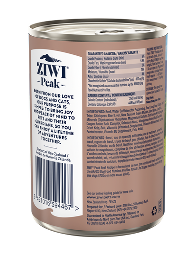 Ziwi Peak Dog Beef Can 390g