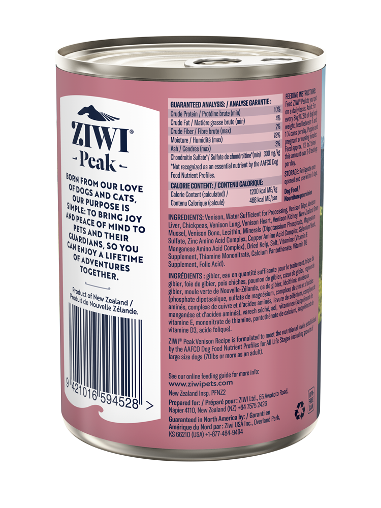 ZIWI Peak Dog Venison Can 390g